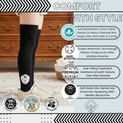 Unisex Cotton Black Calf Length Kids Long Strawberry Face Socks-SK966andF44