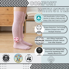 Unisex Cotton Pink Calf Length Kids Long Rabbit Face Socks-SK969andF40