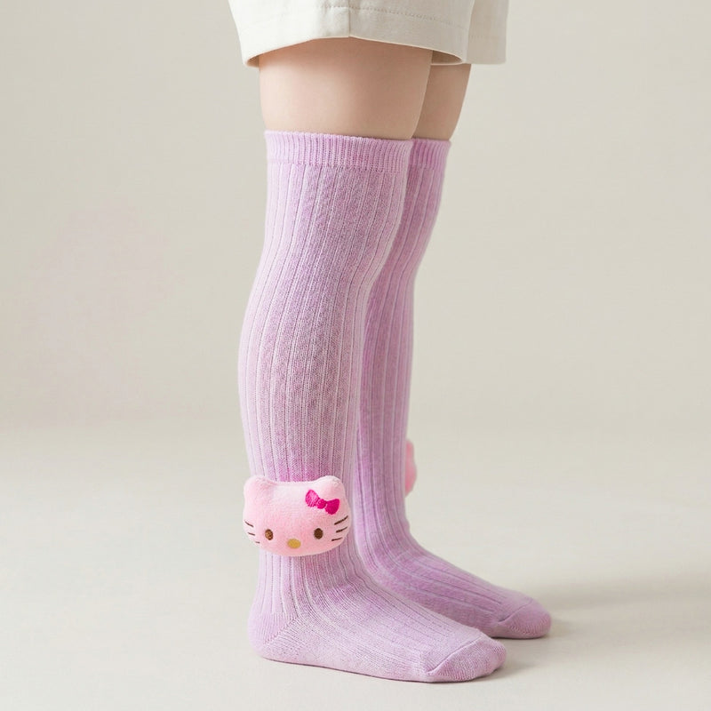 Unisex Cotton Pink Calf Length Kids Long Cat Face Socks-SK1220andF47