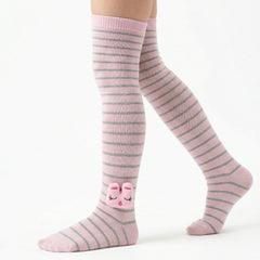 Unisex Cotton Pink Calf Length Kids Long Rabbit Face Socks-SK1074andF40