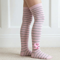 Unisex Cotton Pink Calf Length Kids Long Rabbit Face Socks-SK1074andF40