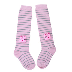 Unisex Cotton Pink Calf Length Kids Long Rabbit Face Socks-SK1074andF40