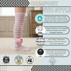 Unisex Cotton Pink Calf Length Kids Long Cat Face Socks-SK1074andF47