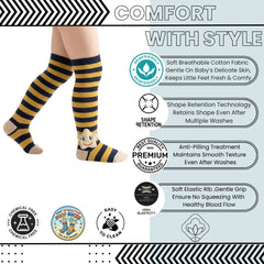 Unisex Cotton Multicolor Calf Length Kids Long Star Face Socks-SK1102andF13