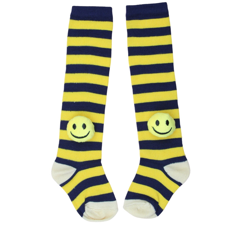 Unisex Cotton Multicolor Calf Length Kids Long Smiley Face Socks-SK1102andF15