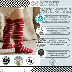 Unisex Cotton Red Calf Length Kids Long Heart Face Socks-SK1110andF17