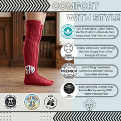 Unisex Cotton Red Calf Length Kids Long Fish Face Socks-SK1223andF11