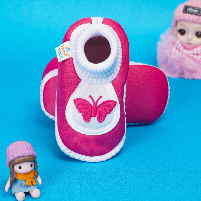 6 To 12 Months Baby Boys & Baby Girls Cute Soft Cotton Pre-Walker Butterfly Booties