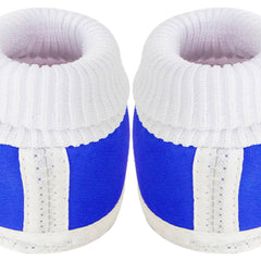 6 To 12 Months Baby Boys & Girls Cotton Pre-Walker Butterfly Frill Booties (White, Blue)-SK138
