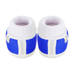 6 To 12 Months Baby Boys & Girls Cotton Pre-Walker Butterfly Frill Booties (White, Blue)-SK138