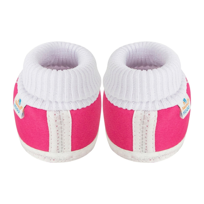 6 To 12 Months Baby Girls & Baby Boys Soft Cotton Cute Butterfly Booties (White, Pink)-SK139