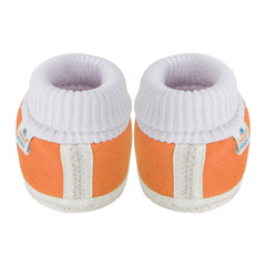6 To 12 Months Baby Girls & Baby Boys Soft Cotton Butterfly Booties (White, Orange)-SK140