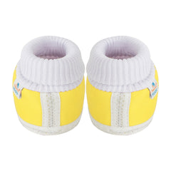 6 To 12 Months Baby Girls & Baby Boys Soft Cotton Butterfly Booties (White, Yellow)-SK141