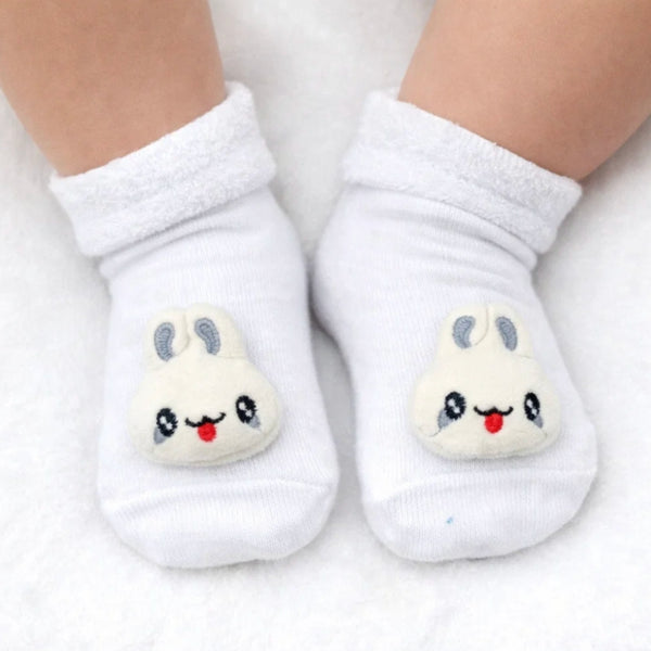 Baby Unisex Cotton Ankle Length White Kids Rabbit Face Socks-SK1478