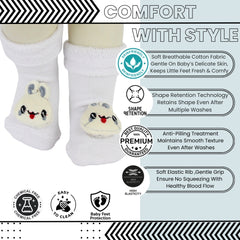Baby Unisex Cotton Ankle Length White Kids Rabbit Face Socks-SK1478