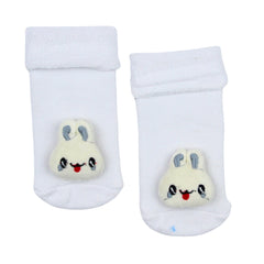 Baby Unisex Cotton Ankle Length White Kids Rabbit Face Socks-SK1478