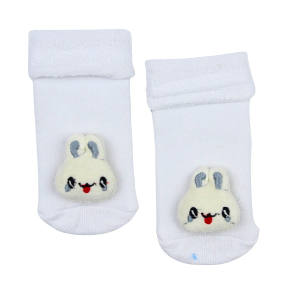 Baby Unisex Cotton Ankle Length White Kids Rabbit Face Socks-SK1478