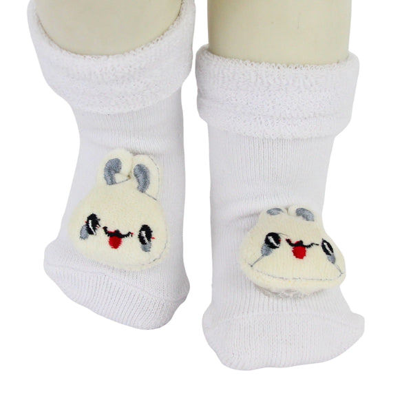 Baby Unisex Cotton Ankle Length White Kids Rabbit Face Socks-SK1478