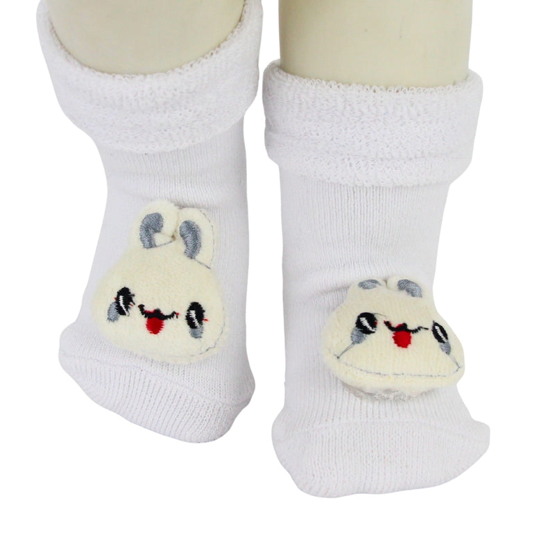 Baby Unisex Cotton Ankle Length White Kids Rabbit Face Socks-SK1478