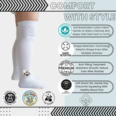 Unisex Cotton White Calf Length Kids Long Cat Face Socks-SK1486andF05