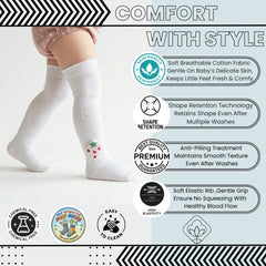 Unisex Cotton White Calf Length Kids Long Strawberry Face Socks-SK1486andF44