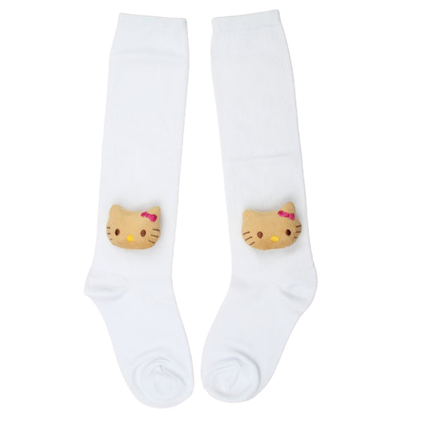 Unisex Cotton White Calf Length Kids Long Cat Face Socks-SK1488andF46