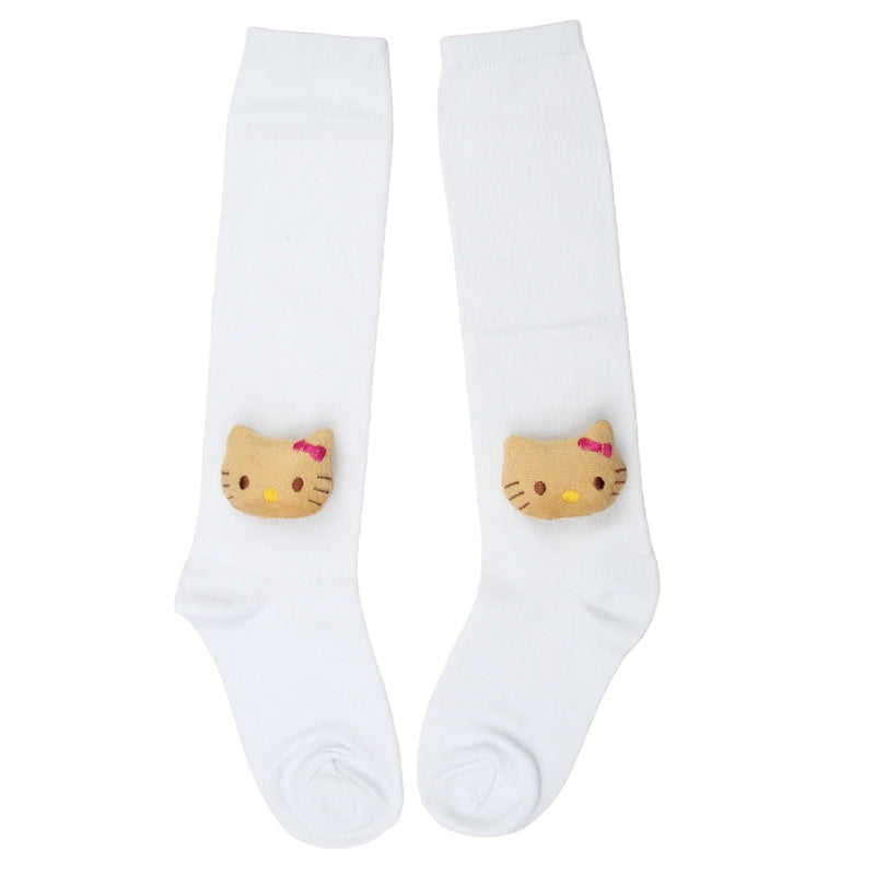 Unisex Cotton White Calf Length Kids Long Cat Face Socks-SK1488andF46