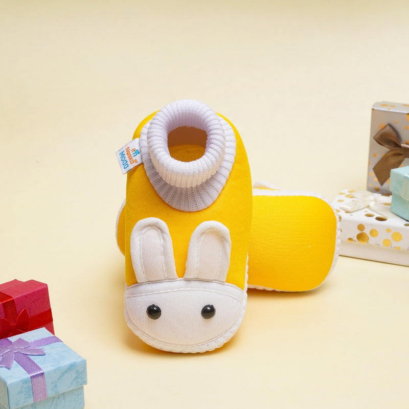6 To 12 Months Baby Boys & Baby Girls Cute Soft Cotton Pre-Walker Rabbit Face Booties