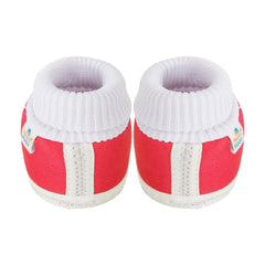 6 To 12 Months Baby Girls & Baby Boys Soft Cotton Cute Butterfly Booties (Red, White)-SK172