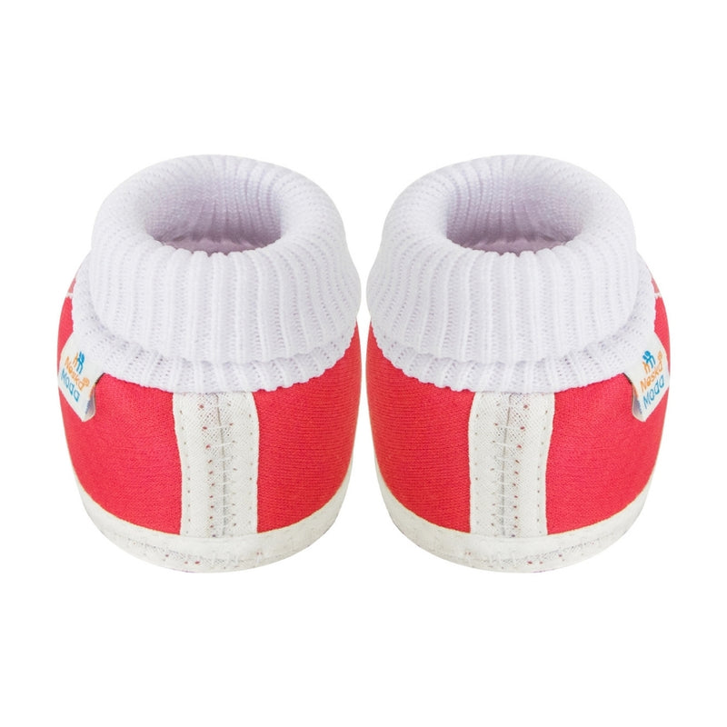 6 To 12 Months Baby Girls & Baby Boys Soft Cotton Cute Butterfly Booties (Red, White)-SK172