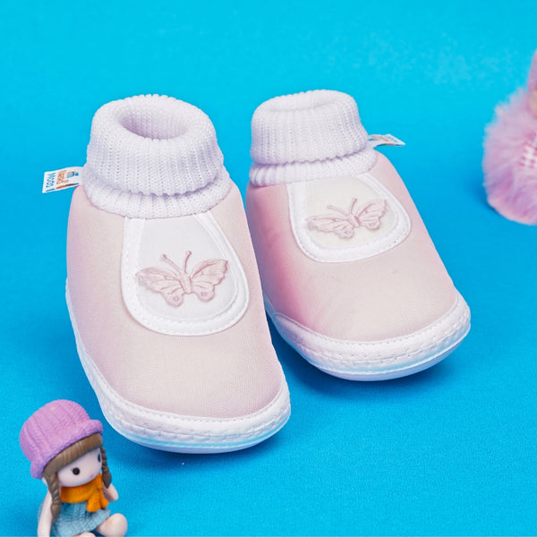 6 To 12 Months Baby Girls & Baby Boys Soft Cotton Cute Butterfly Booties