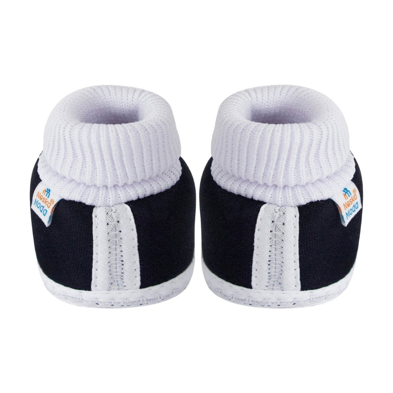 6 To 12 Months Baby Girls & Baby Boys Cotton Butterfly Frill Booties (White, Black)-SK176