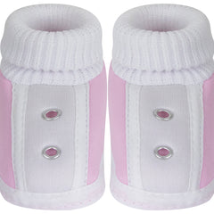 6 To 12 Months Baby Boys & Baby Girls Cute Soft Cotton Pre-Walker Shoes Booties (Pink)-SK180