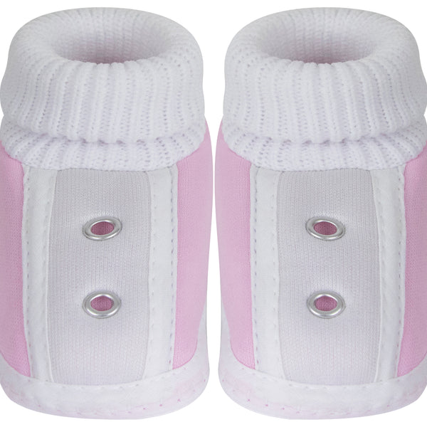 6 To 12 Months Baby Boys & Baby Girls Cute Soft Cotton Pre-Walker Shoes Booties (Pink)-SK180