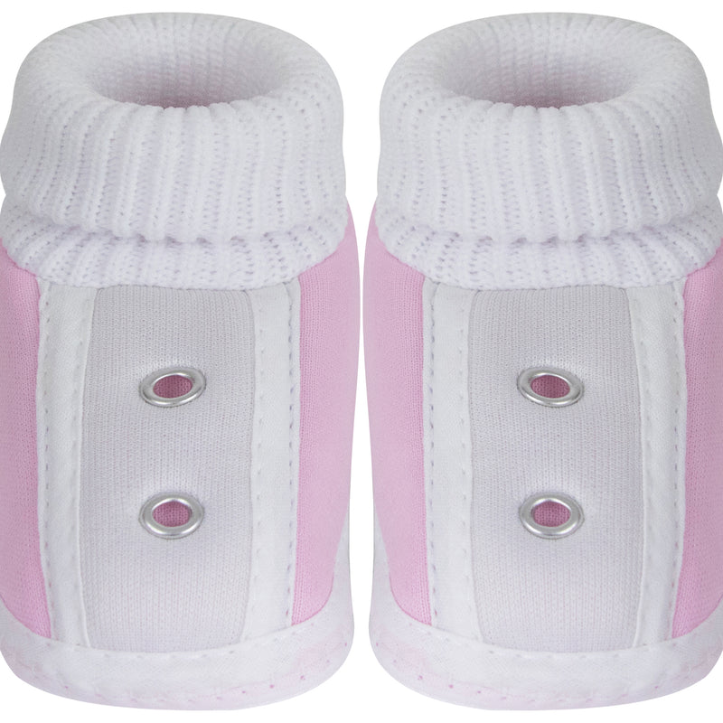 6 To 12 Months Baby Boys & Baby Girls Cute Soft Cotton Pre-Walker Shoes Booties (Pink)-SK180