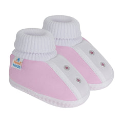 6 To 12 Months Baby Boys & Baby Girls Cute Soft Cotton Pre-Walker Shoes Booties (Pink)-SK180