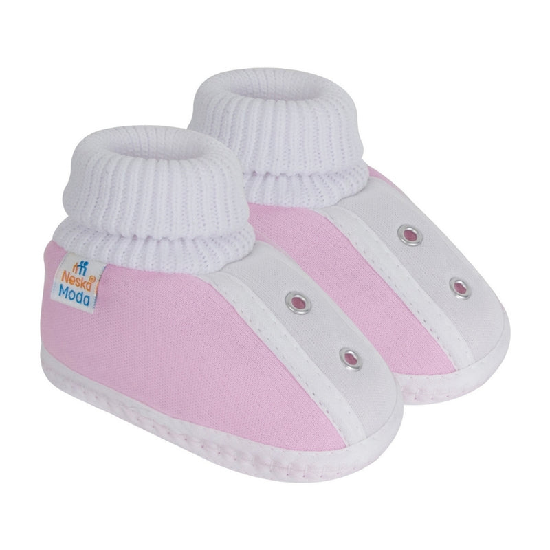 6 To 12 Months Baby Boys & Baby Girls Cute Soft Cotton Pre-Walker Shoes Booties (Pink)-SK180