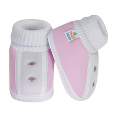 6 To 12 Months Baby Boys & Baby Girls Cute Soft Cotton Pre-Walker Shoes Booties (Pink)-SK180