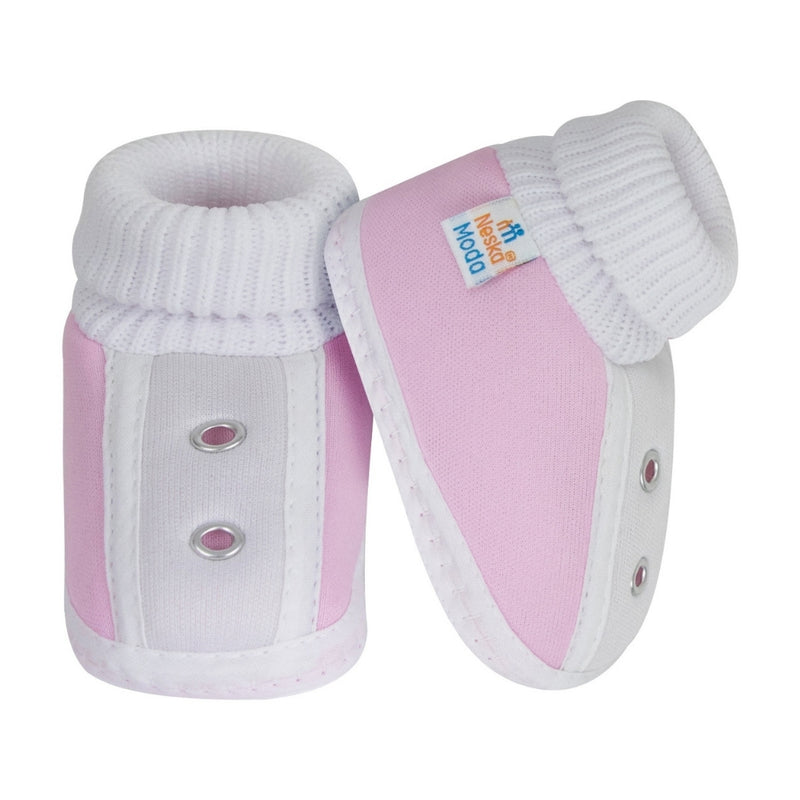 6 To 12 Months Baby Boys & Baby Girls Cute Soft Cotton Pre-Walker Shoes Booties (Pink)-SK180