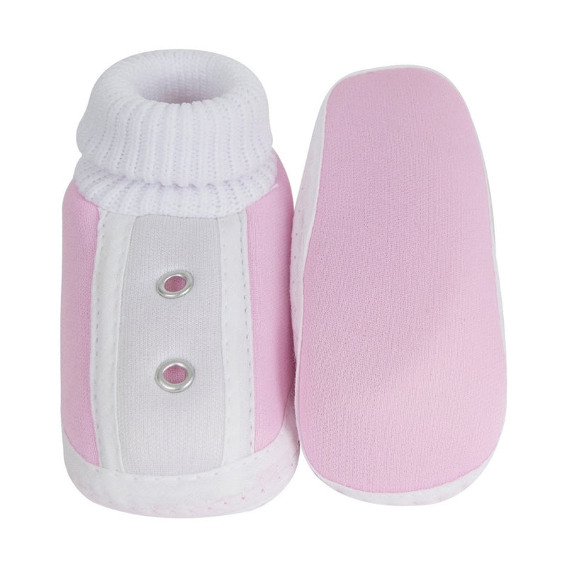 6 To 12 Months Baby Boys & Baby Girls Cute Soft Cotton Pre-Walker Shoes Booties (Pink)-SK180