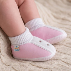 6 To 12 Months Baby Boys & Baby Girls Cute Soft Cotton Pre-Walker Shoes Booties (Pink)-SK180