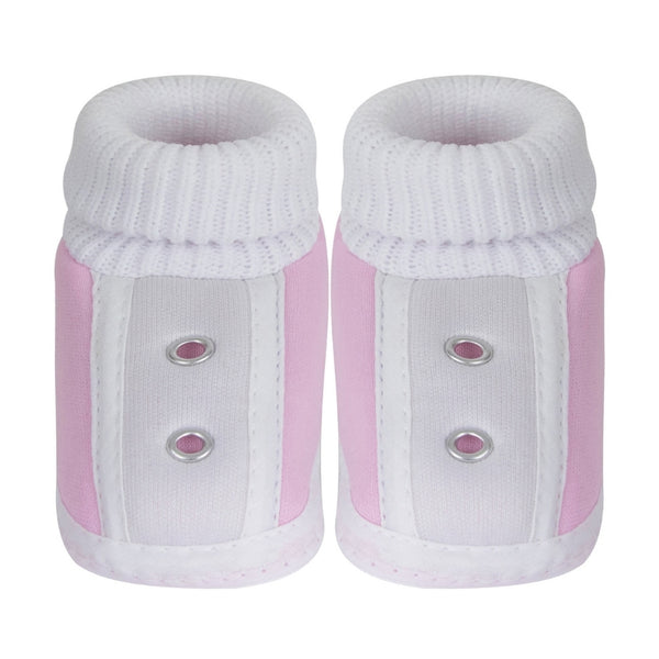 6 To 12 Months Baby Boys & Baby Girls Cute Soft Cotton Pre-Walker Shoes Booties (Pink)-SK180