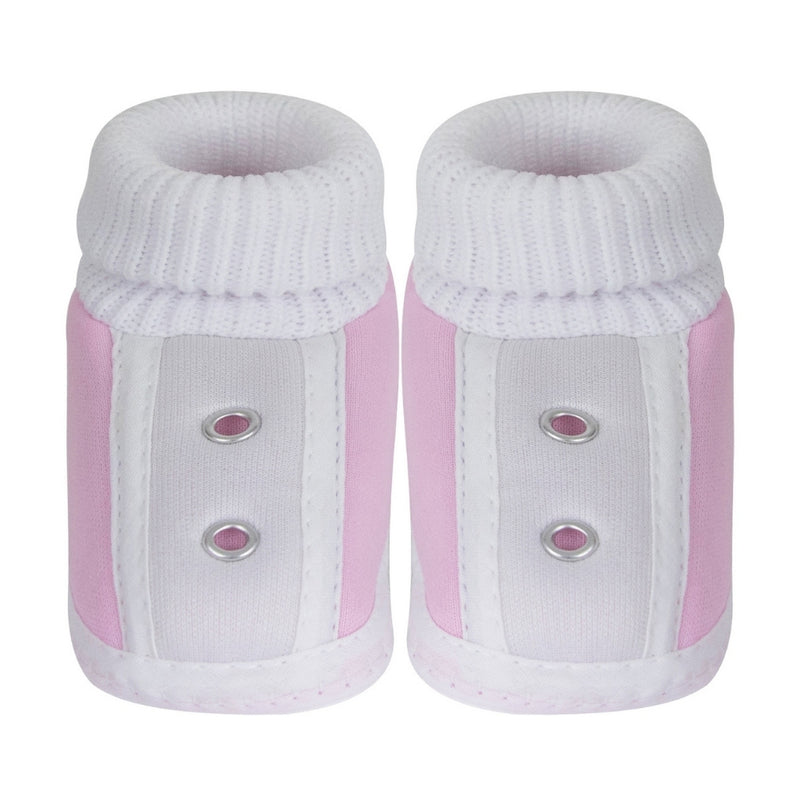 6 To 12 Months Baby Boys & Baby Girls Cute Soft Cotton Pre-Walker Shoes Booties (Pink)-SK180
