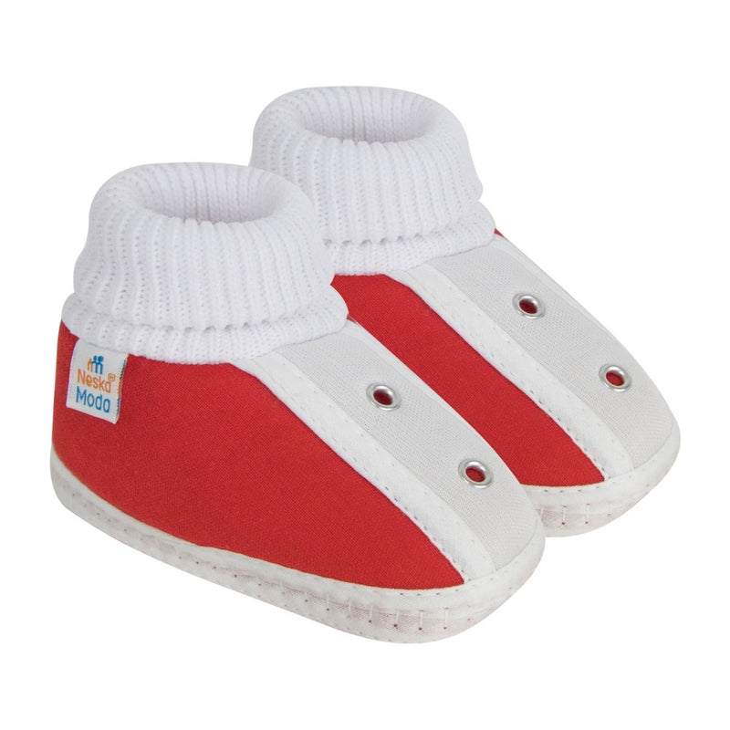 6 To 12 Months Baby Boys & Baby Girls Cute Soft Cotton Pre-Walker Shoes Booties (Red)-SK181