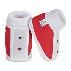 6 To 12 Months Baby Boys & Baby Girls Cute Soft Cotton Pre-Walker Shoes Booties (Red)-SK181