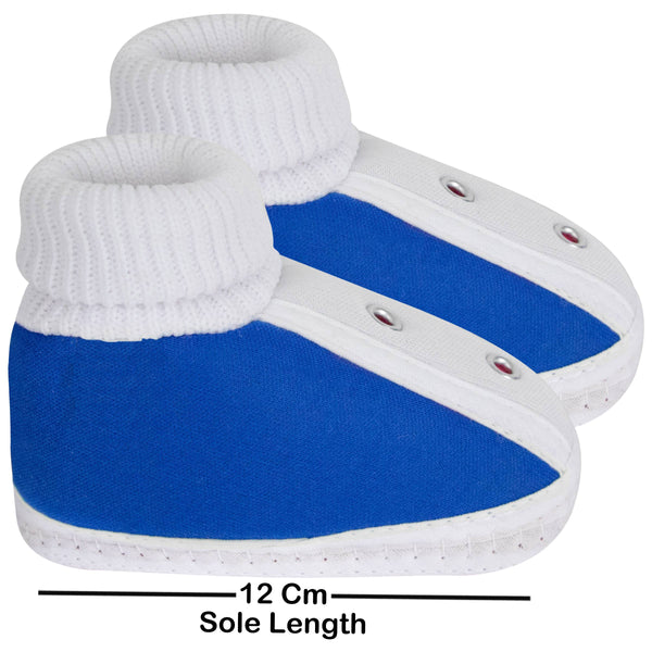 6 To 12 Months Baby Boys & Baby Girls Cute Soft Cotton Pre-Walker Shoes Booties (Blue)-SK182