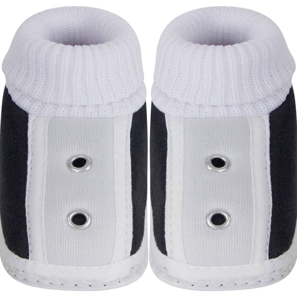 6 To 12 Months Baby Boys & Baby Girls Cute Soft Cotton Pre-Walker Shoes Booties (Black)-SK183