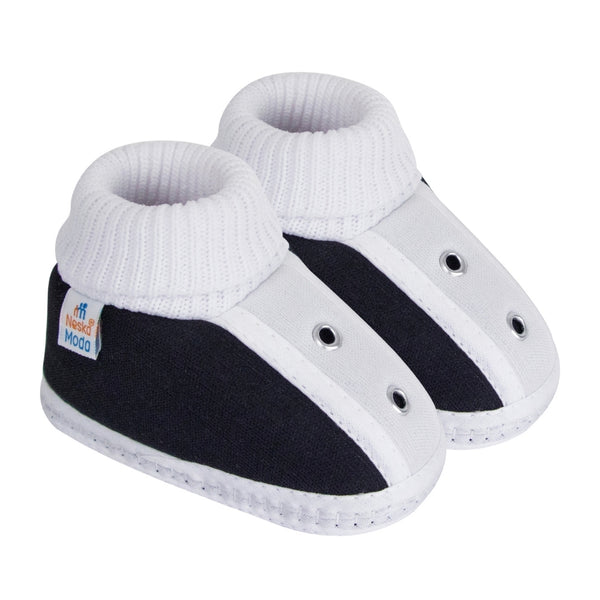 6 To 12 Months Baby Boys & Baby Girls Cute Soft Cotton Pre-Walker Shoes Booties (Black)-SK183