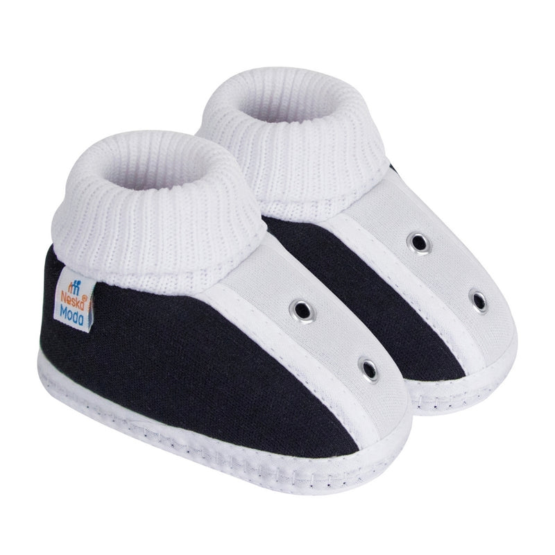 6 To 12 Months Baby Boys & Baby Girls Cute Soft Cotton Pre-Walker Shoes Booties (Black)-SK183