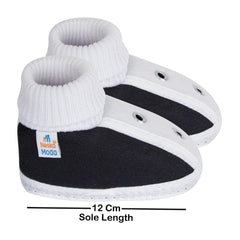 6 To 12 Months Baby Boys & Baby Girls Cute Soft Cotton Pre-Walker Shoes Booties (Black)-SK183